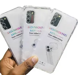 Transparent Back Cover For Samsung Galaxy A02S M02S F02S A03S Lens Protection Silicone Case Shockproof With Camera Guard Protection Back Cover