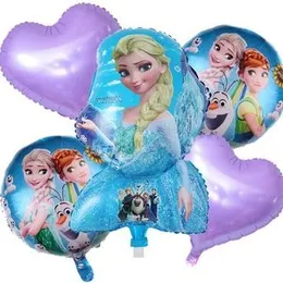 5 Pcs Foil Ballons Elsa Frozen Birthday Party Decorations