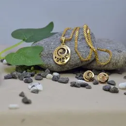 Gold plated Elegant 2.8 bismark chain with  new design pendant  & derana earring.