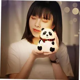 panda baby led night lamp- silicone