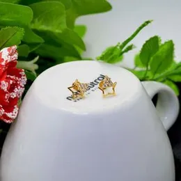 Gold Plated White Stone Star Earring For Women.