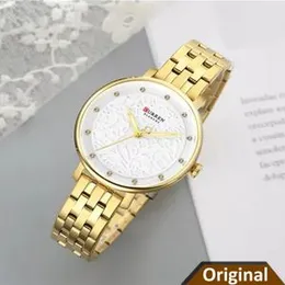 Stainless Steel Luxury Ladies Watch Quartz Analog Business Chain Casual Wrist Dial Watches For Women Girls