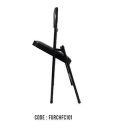 FOLDING CHAIR LEATHER/METAL GJ-22 BLACK