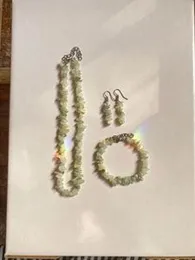 Green stone beads set