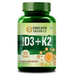 Himalayan Organics Vitamin D3 600 IU K2 as MK7 Supplement | Supports Stronger Immunity & Bone & Heart Health | Healthy Heart For Men And Women - 120 V