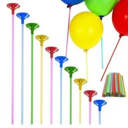 Multi Color Balloon Sticks (10) Packet Decoration