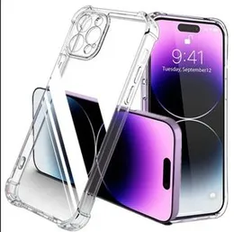 Transparent Bumper Shockproof Case For iPhone 15 14 13 12 11 Pro Max Mini X Xr Xs Max 6 6s 8 7 Plus Lens Protection Transparent Silicone Clear Back Co