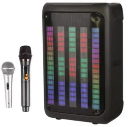 IKaraoke BTS-1809 Portable Wireless Bluetooth Karaoke Party Box with RGB Lights, Trolley, FM Radio & 2 Free Mics