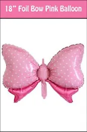 18" Foil Bow Girl Boy Pink Blue Happy Birthday Party