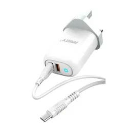 3.4A   Dual   USB   Fast   Charger   with   Type-C   USB   Cable