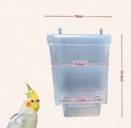 Automatic Bird Food Feeder Parrot Pigeon Seed Dispensing Feeder for Birdcage Plastic Pet Bird Food Container