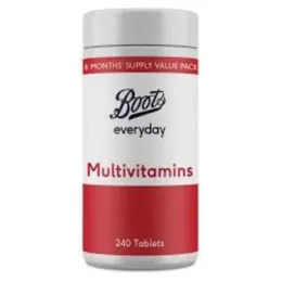 Boots everyday Multi vitamin 240 tab  08 MONTHS SUPPLY Boots everyday Multi vitamin 240 tab 08 MONTHS SUPPLY.