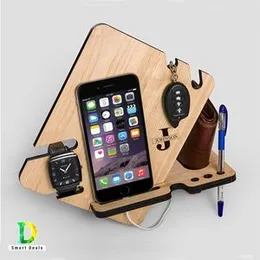 Pen Stand With Watch & Mobile Holder | Multipurpose Wooden Desk Organizer Pen And Pencil Stand With Clock For Office Table.
