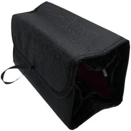 Roll-up Cosmetic Bag, Travel Roll-Up Vanity Case, Folder, Hangable, Foldable Cosmetic Bag, Toiletries Bag, Black, Free Size