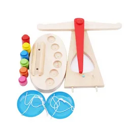Kids Montessori Material Wood Weight Balance Scale Educational Toys Kids Pretend Math Toy Board Game Children Learning Gifts.