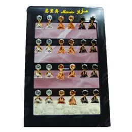 Gold Plated Earring Geometric Triangle Metal Dangle Earrings With Multicolor Stone For Women.