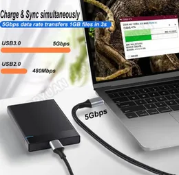 USB 3.0 to Micro B Cable Hard Disk 5Gbps Data Transfer Fast Charger Cord for Samsung Toshiba WD Seagate HDD SSD Micro B Cable