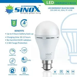 Sinox Rechargeable Inverter Bulb 9W Indian