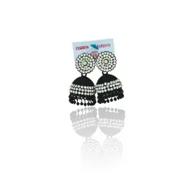 Wedding party wear Traditional Oxidised Jhumki earrings for women Crystal, Beads Alloy Jhumki Earring.
