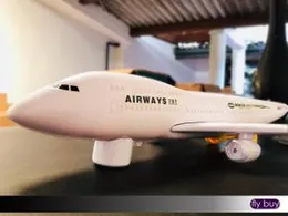 Airbus Plane Toy - Flashing Lights Boeing 787, Bump N’ Go with Flash Lights and Sounds with Free 3Pcs of AA Batteries