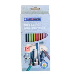 12 Colors Metallic Colored Pencils - 3mm Bigger Lead Bright Smooth Metallic Color Tone Pencils