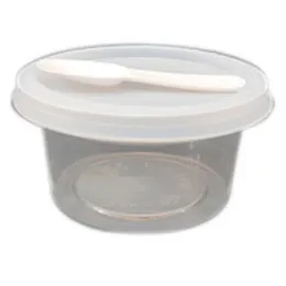 Plastic Transparent Clear Yogurt Cup with Spoon