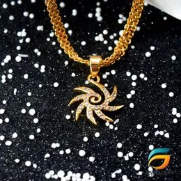 Gold Plated Guaranteed 18/24 inch Bismark Chain 04MM with Star Sun Theme pendant Necklace for ladies.