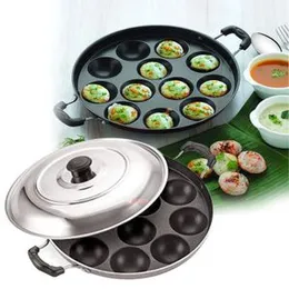 Appam Pan With Lid 12 Non Stick Scoops Appam Maker,Patra Paniyaram Pan, Appackara ,Kuzhi Paniyaram, Appam Pan With Lid 12 Non Stick Scoops Appam Maker