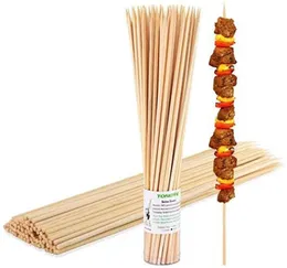 Premium Bamboo BBQ Skewers 14 Inches 100 Pack – Easy Grill & Food Prep