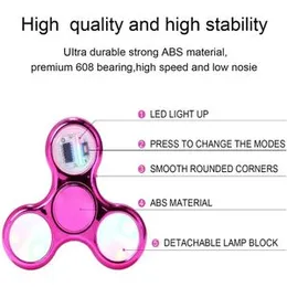 Fidget Spinners Luminous LED Fidget Spinner Change Hand Spinners Anti Stress Spinner High Quality Spinners For Kids Spinners For Boys And Girls.