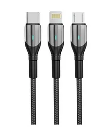 Aspor AC-10 3A Fast Charging Lightning Cable – 1M Nylon Braided Cable with Zinc-Alloy Connector