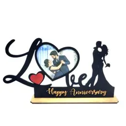 Personalized Love Gift, Wooden love heart Picture Frame with your Photo and text, Photo frame. Anniversary, Wedding, Valentine, Birthday, family, frie