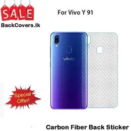 Clear Slim Carbon fibre Phone Transparent protective Mobile Back Sticker For Vivo Y91