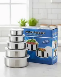 5Pcs Fresh Box - Stainless Steel Food Storage Containers