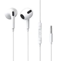 3.5mm In-ear Earphones White For Samsung Galaxy Wired Headset With Mic Jack Headphone For Smart Cell Phones Adjustable Volume