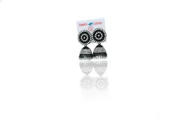 Wedding party wear Traditional Oxidised Jhumki earrings for women Crystal, Beads Alloy Jhumki Earring.