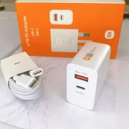 Mi 67W USB-C Power Delivery Charger with USB-A + USB-C Dual Output, Compact Wall Adapter for Quick Charging Multiple Devices