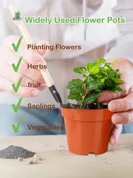 10cm Nursery Pots Flower Pots -10 mud colour Plastic Plant Pots.