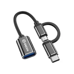 Green Lion 2 in 1 USB 3.0 OTG Portable Cable ( Micro / Type-C ) OTG Fast Charging & Transfer Plug & Play