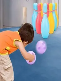 Kids Bowling Set Toy Includes 10pc Classical White Pins and 2 Ball Indoor game.