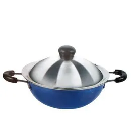 Nonstick Hopper Pan Free gift With Scrubber and Wooden Spatula (around 20cm small)