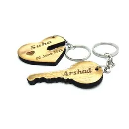 Customized Name Key with Heart Shape Key Tags, King Wishes Key Tags, Personalized Wooden Key Tags, Key Chain, Key Ring Love Gift