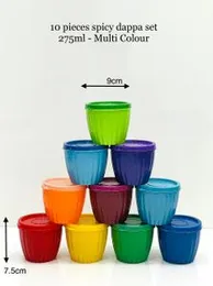 10 Pcs Spicy dappa set 275ml - Multi Colour