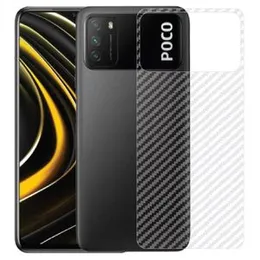 Clear Slim Carbon fibre Phone Transparent protective Mobile Back Sticker For Poco M3