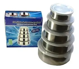 5-Piece Fresh Box Set - Stainless Steel Food Storage Containers for Fresh and Convenient Food Preservation.