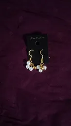 stone earrings hand made gold