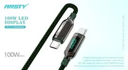 Ansty S-027 – Type-C to Type-C 100W Fast Charging Cable with LED Display