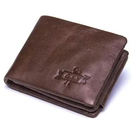 Leather men wallets vintage trifold wallet zip coin pocket purse cowhide leather wallet for men’s.