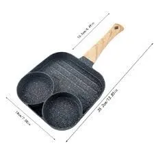3 Eye Holes Pan, Fried Egg, Breakfast Pan, Non-Stick Fried Egg Pan, Fried Egg, Pancakes, Steaks, Induction Cooker, Gas Stove (Black)