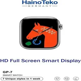 Haino Teko GP 7 Smartwatch Combo – 7 Interchangeable Straps + Wireless Charging – 45mm HD Screen, Bluetooth Calling, Activity & Sleep Tracker for Men